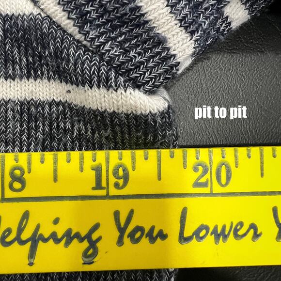 THML Tunic Blue & White Stripe Pleated LG Nautical French Chic Coastal Preppy - Picture 6 of 8